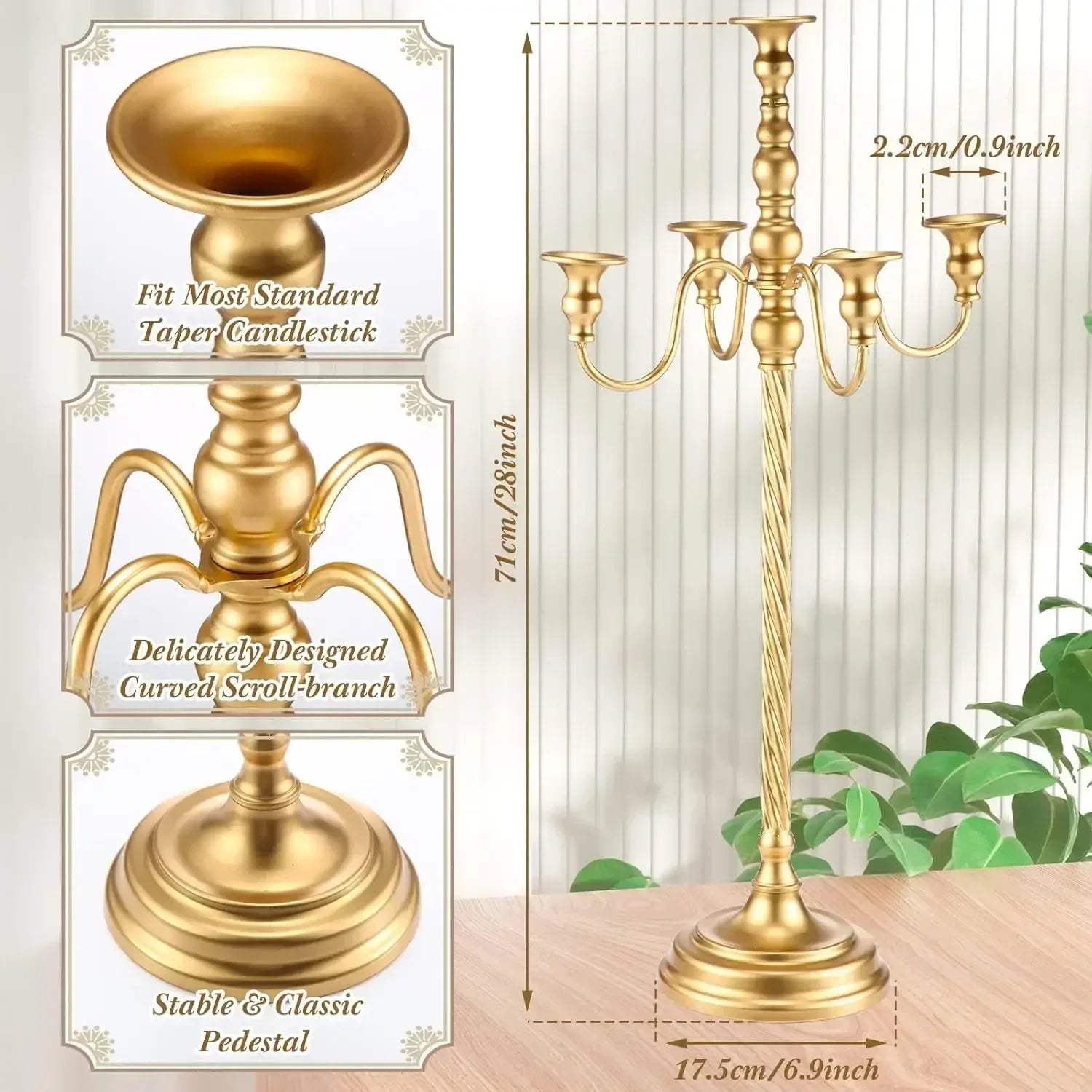 6 Piece Gold Candelabra Set