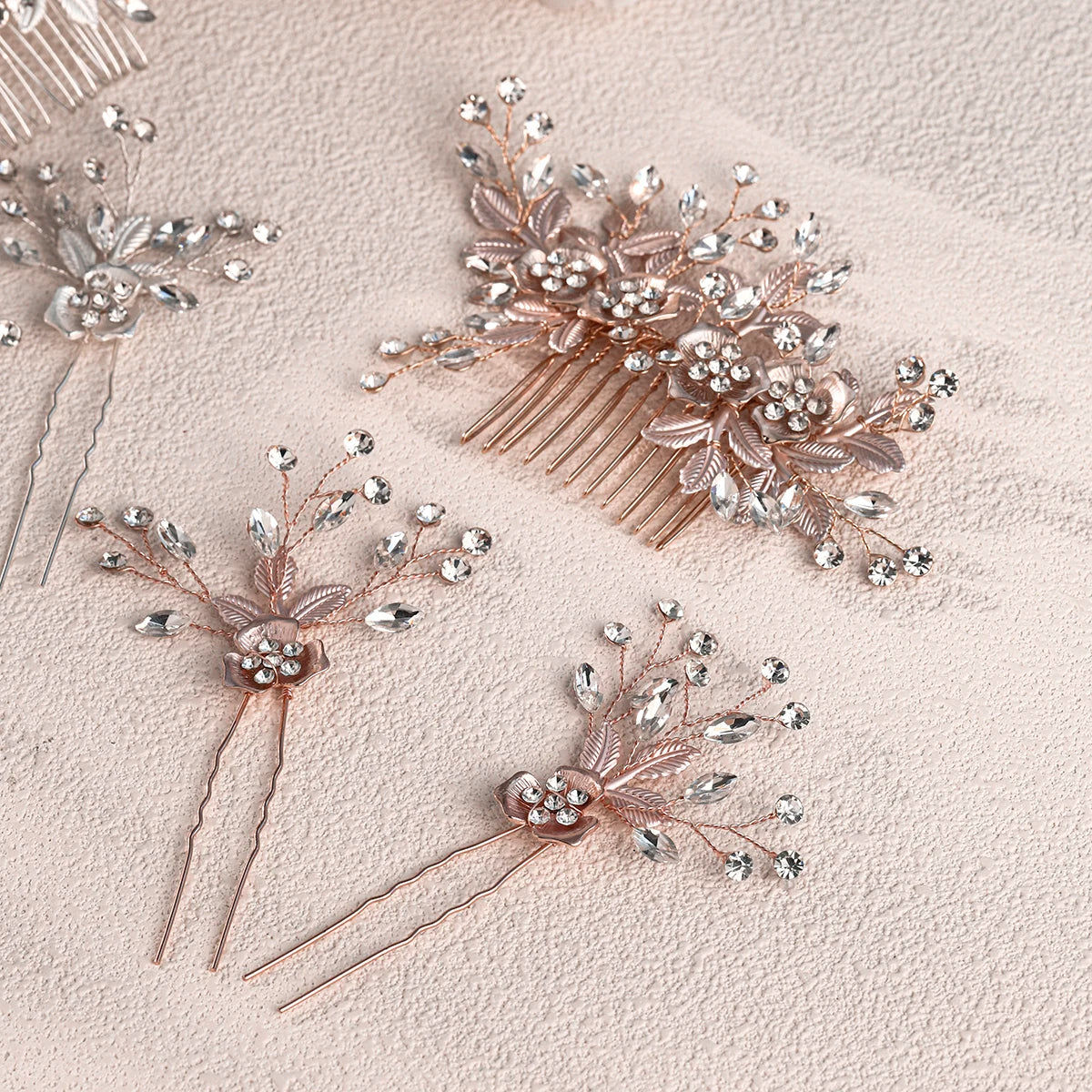 Crystal Rose Bridal Hair Comb