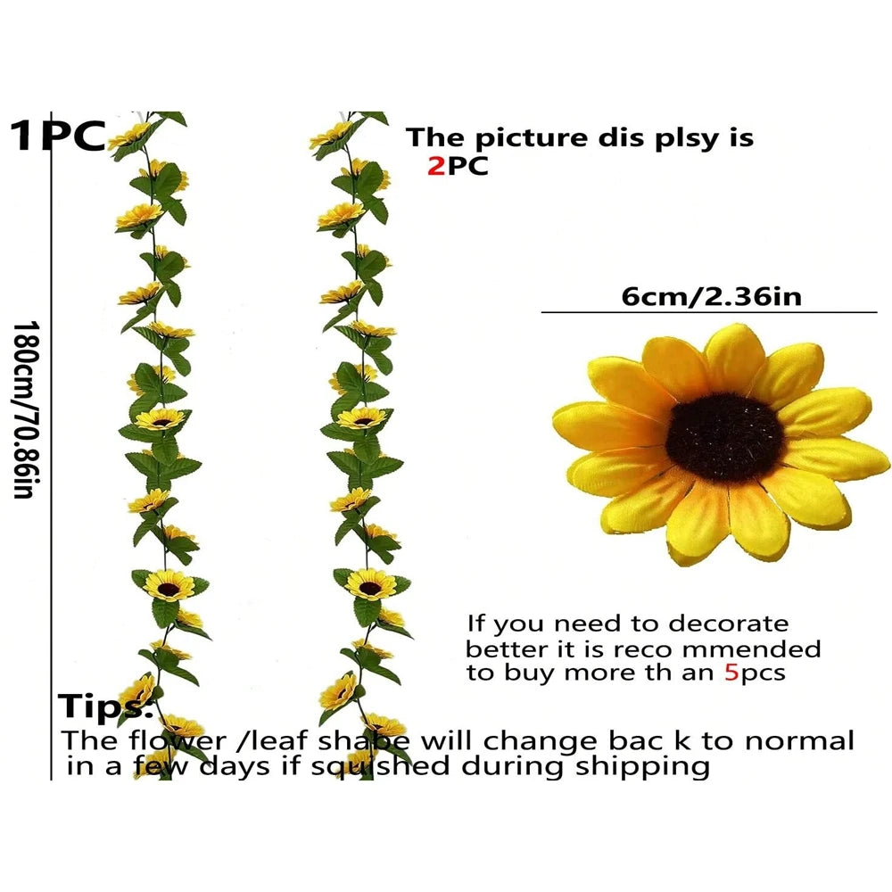 Sunflower Garland Vine Wedding Party Decoration