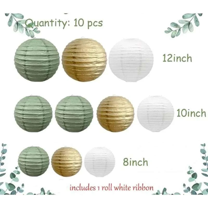 Sage Paper Lantern Wedding Decoration Background Retro Green Lantern S