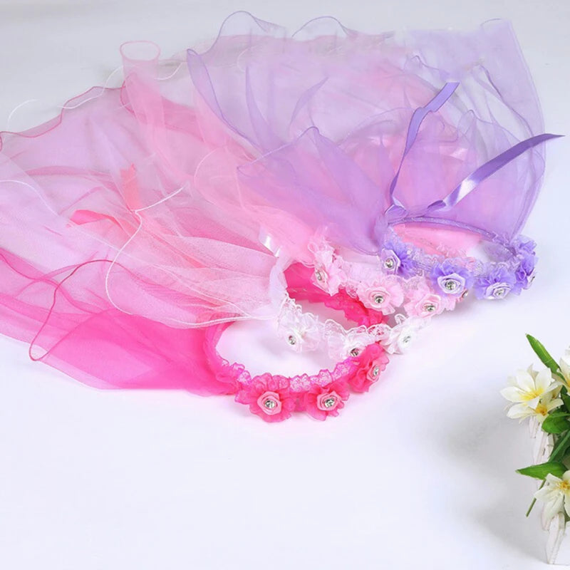 Girls Princess Bridal Veil Headband