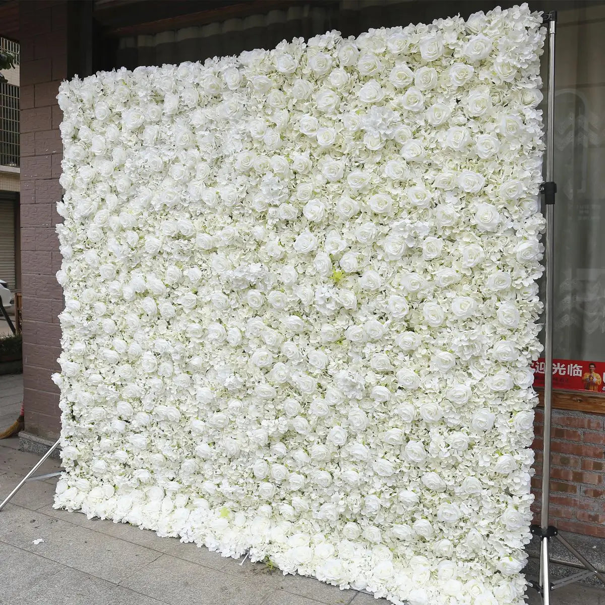 Pink Cloth Flower Wall Rose Hydrangea Backdrop