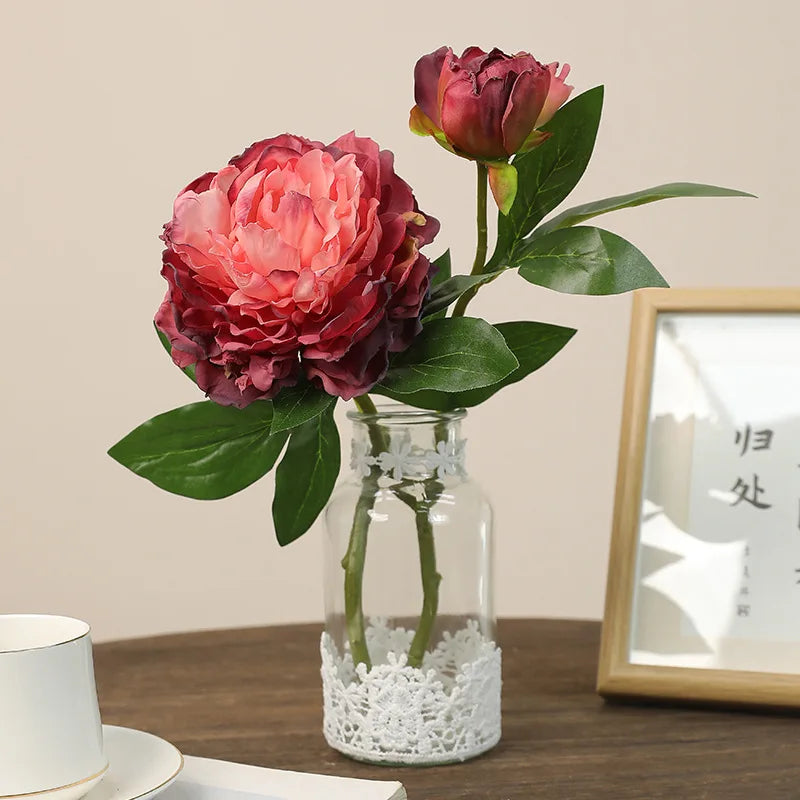 19in Artificial Peony Flower Stem