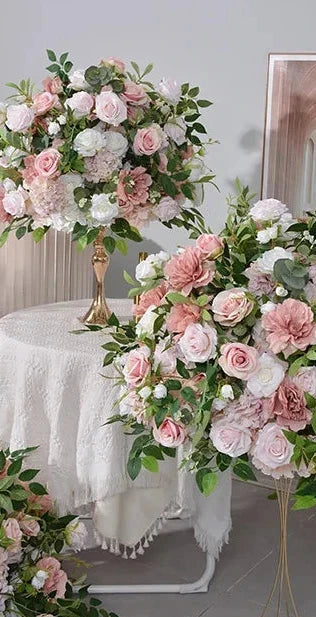 Deep Pink and White Floral Wedding Centerpiece Set