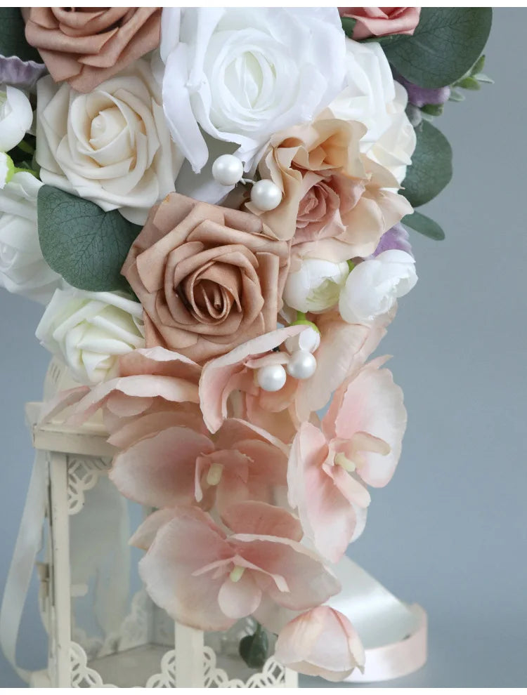 Elegant Cascading Rose Bouquet Bridal Floral Arrangement
