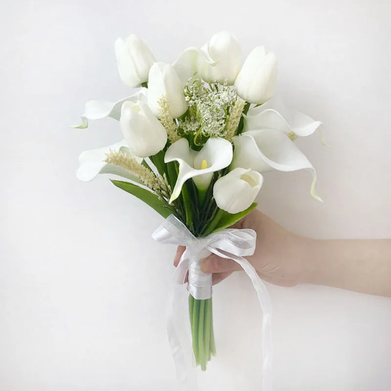 Orange Tulip Bridal Wedding Bouquet