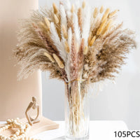 105pcs Natural Dried Flowers Pampas Floral Bouquet Boho Country Home D