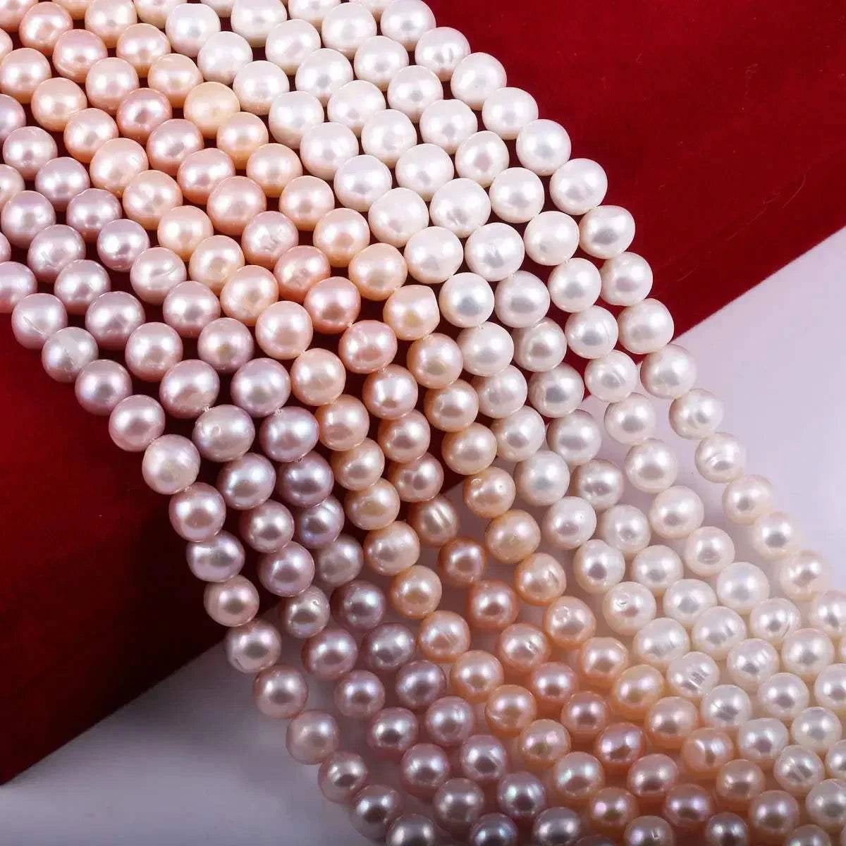 Natural Freshwater Pearls Beaded Non nuclear Round Shaped Beads For Je