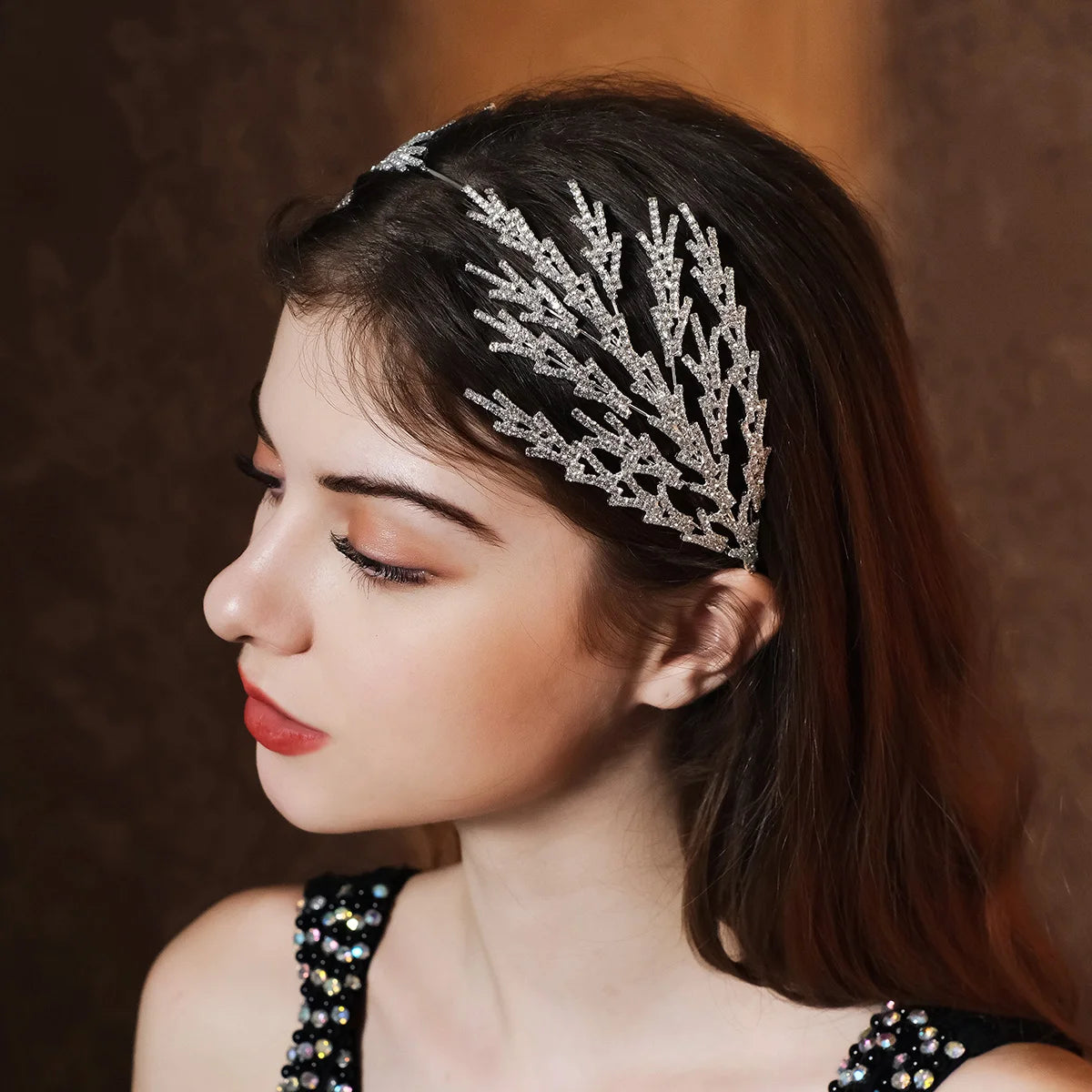 Silver Crystal Bridal Crown