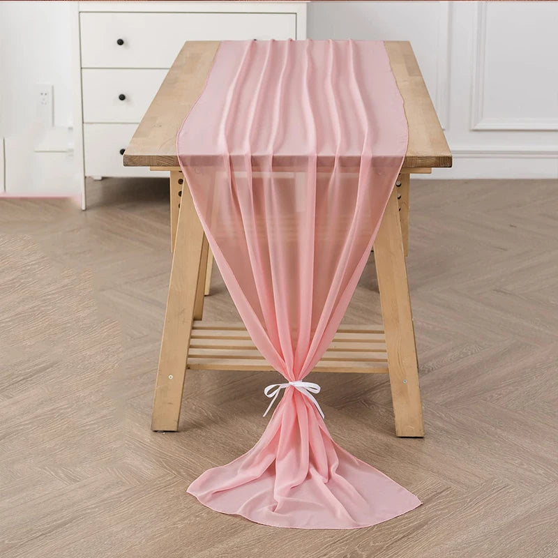 Soft Chiffon Table Runner Elegant Party Decor