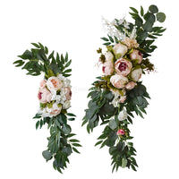 Large 2Pcs Artificial Flower Swag Floral Swag Garland Wedding Arch Flowers Kit for Sign Rustic Artificial Floral Swag Arch Decor