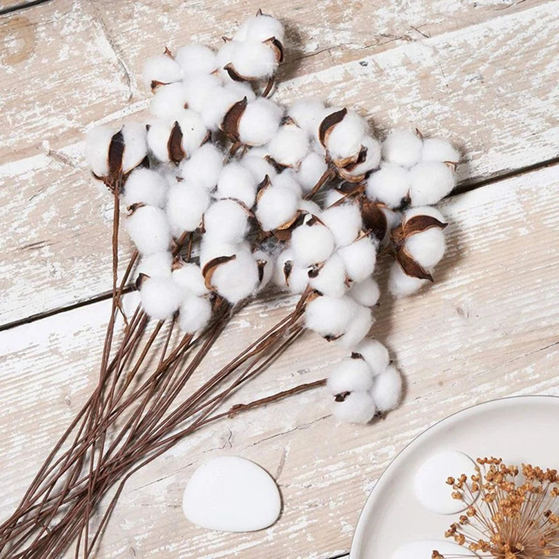 Cotton Flower Decorative Branch