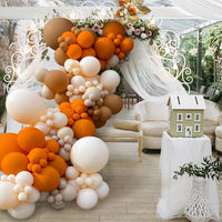 Matte Orange Yellow White Gold Balloons Garland Arche Ballon Wedding Baby Shower 1st First Birthday Party Decoration Kit Globos