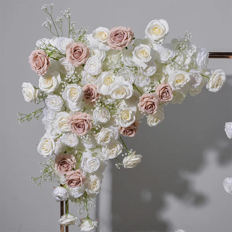 White and Blush Pink Floral Wedding Arch Set