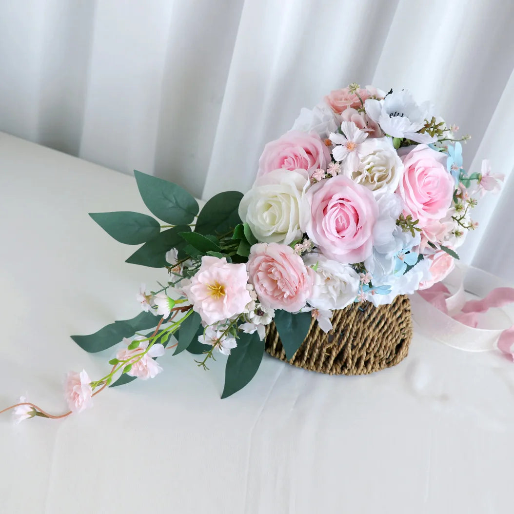Pastel Waterfall Bridal Wedding Bouquet