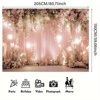 Pink Pink Flower Lantern Wedding - Elegant Photo Wall with White and P