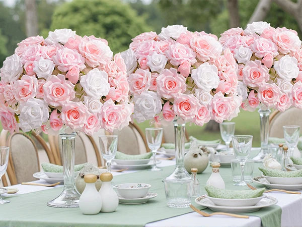 Baby Pink and White Table Flower Centerpieces