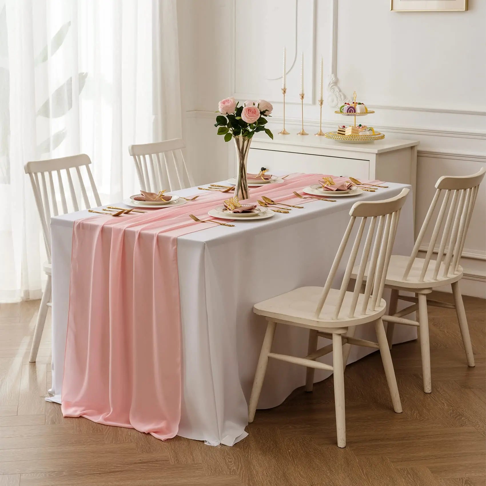 Soft Chiffon Table Runner Elegant Party Decor