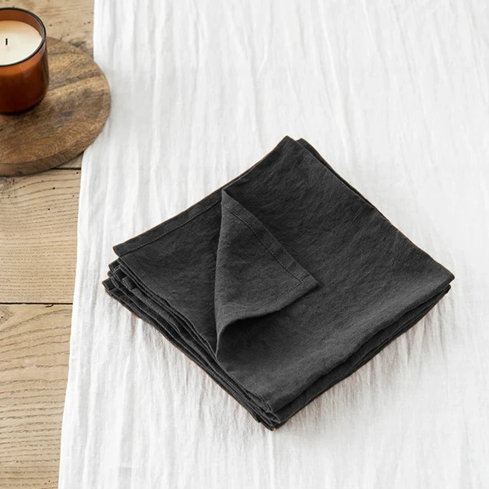 Set of 4 Cloth Napkins 100% Pure Linen 16x16Inch Hemmed Dinner Napkins