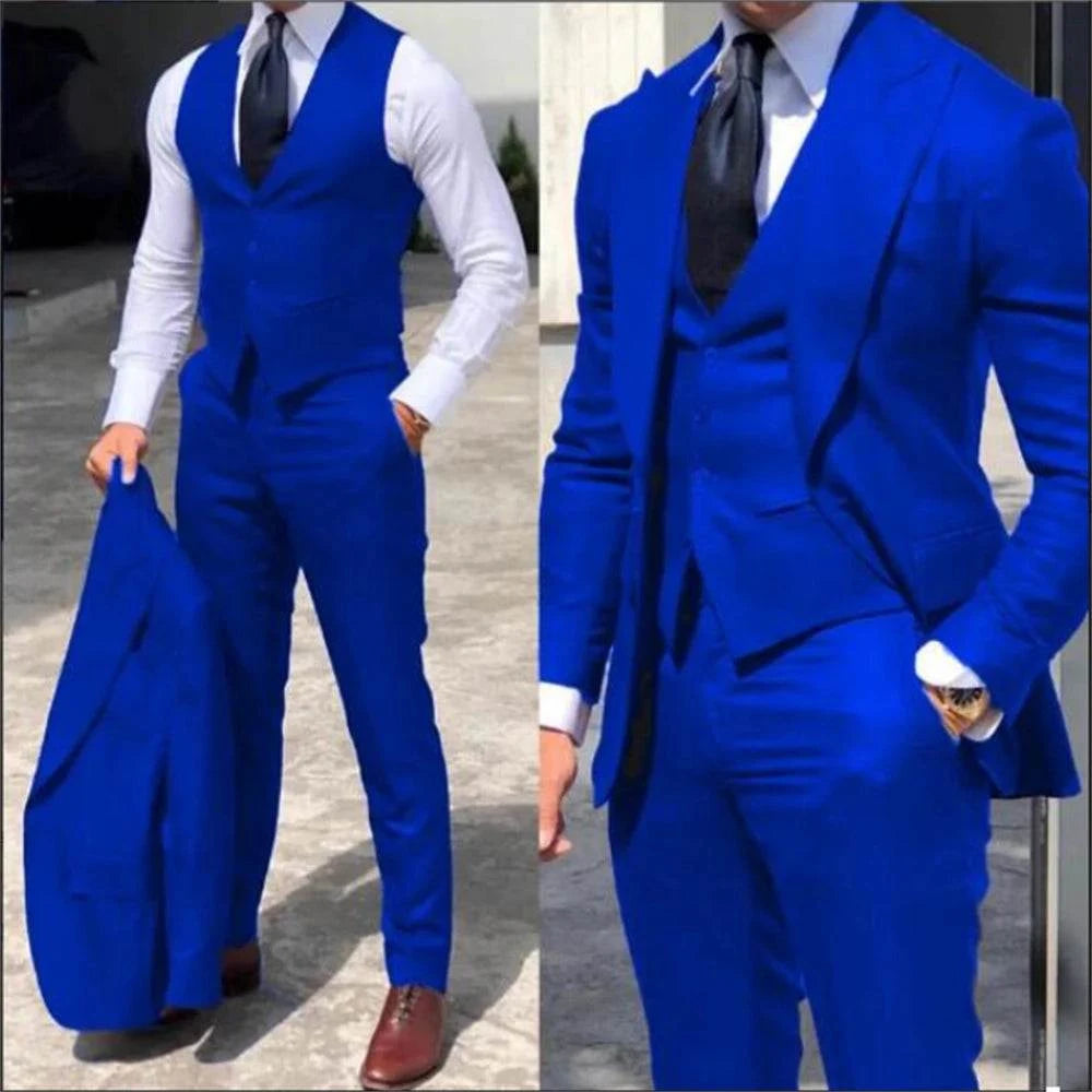 Elegant Wedding Tuxedos Suits Slim Fit Bridegroom For Men 3 Pieces Gro
