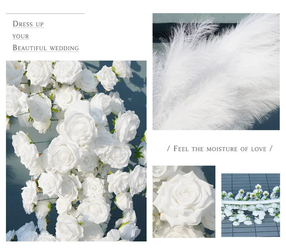 Elegant Pampas Rose Wedding Arch Decoration Piece
