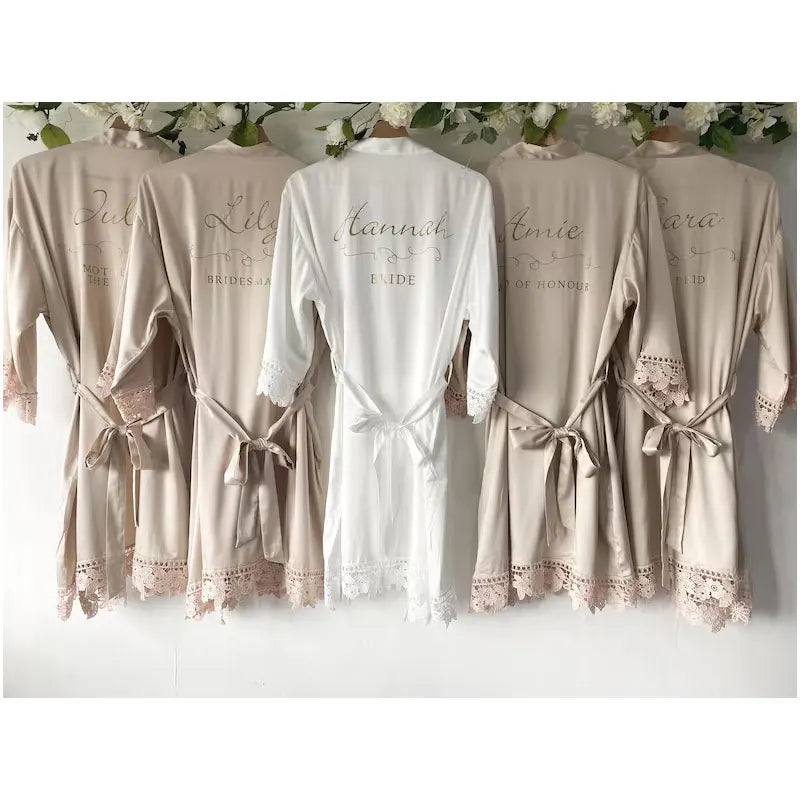 Personalized Vintage Style Robes for Wedding Party