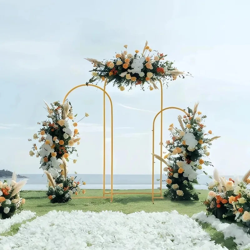 Gold Wedding Arch Stand Event Backdrop Frame