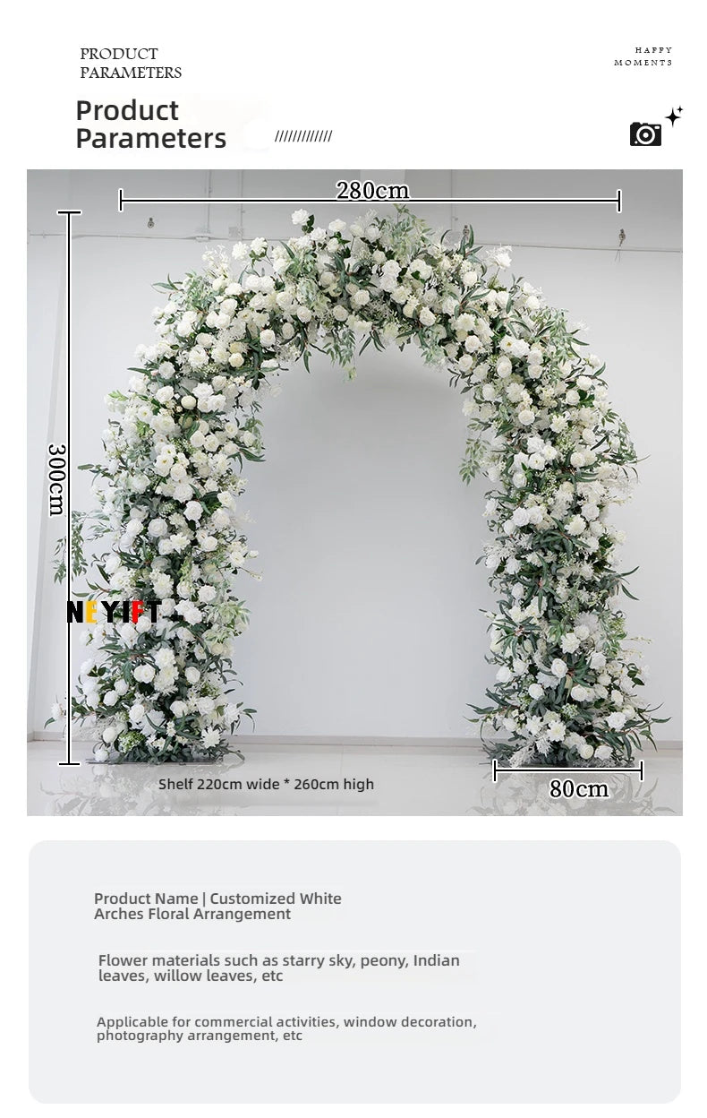 Green Olive Leaves White Rose Peony Flower Arrangement