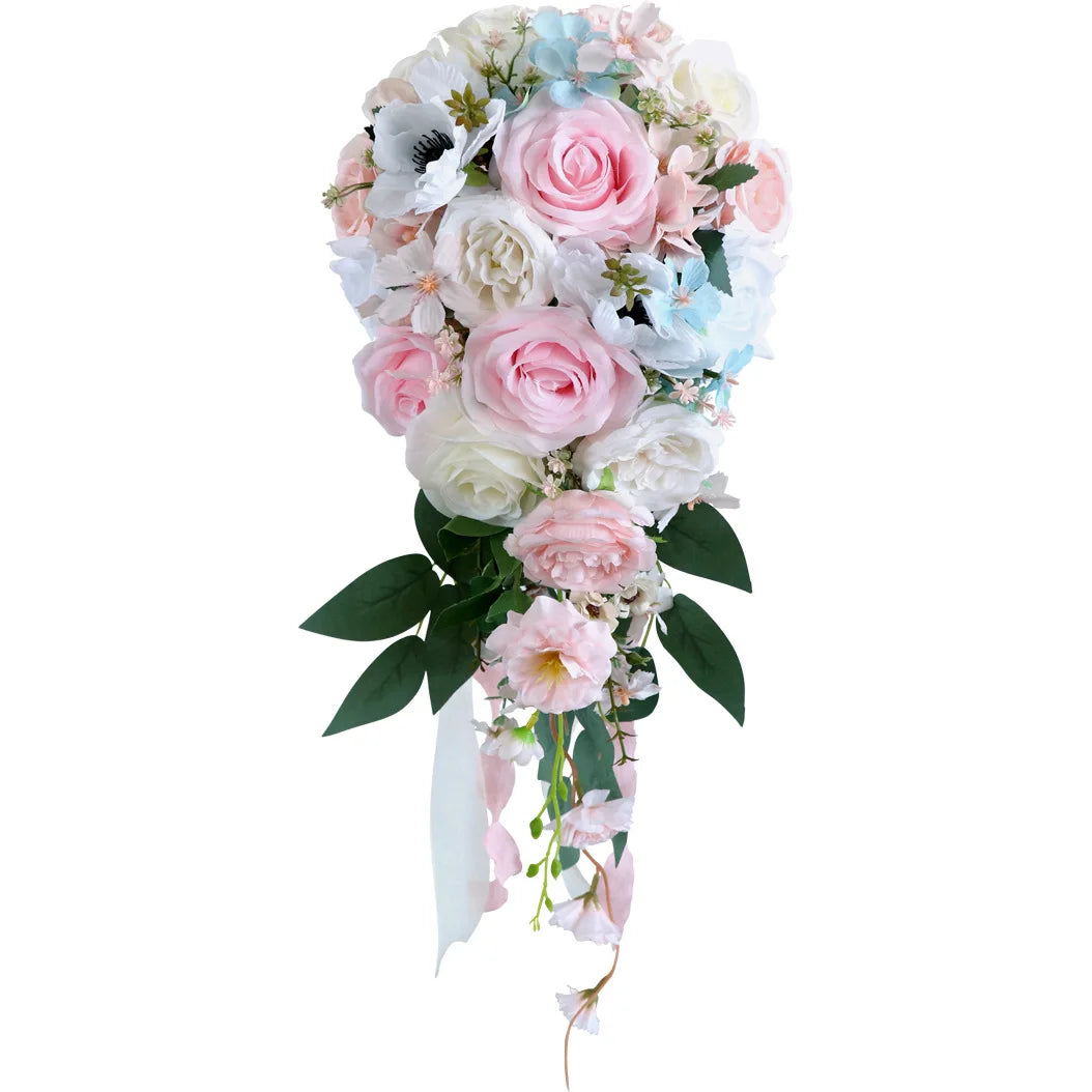 Pastel Waterfall Bridal Wedding Bouquet