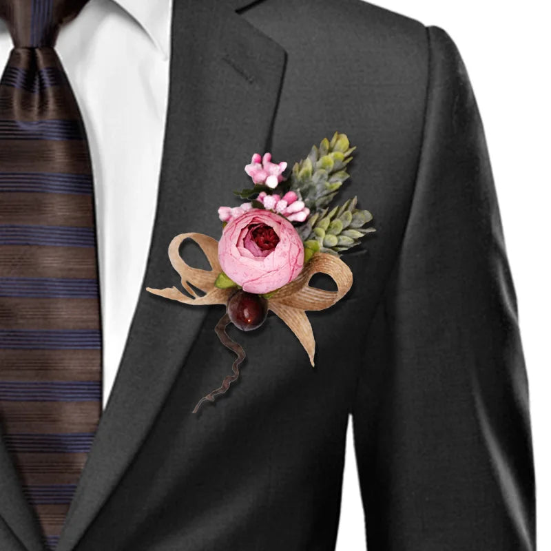 Rose Linen Wrist Corsage