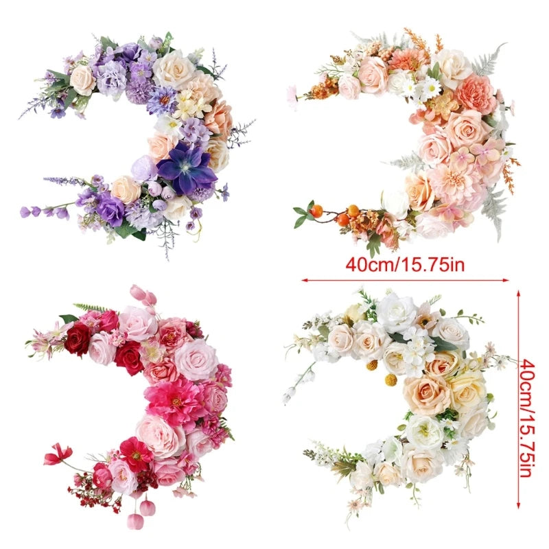Moon Floral Wall Hanging Wreath