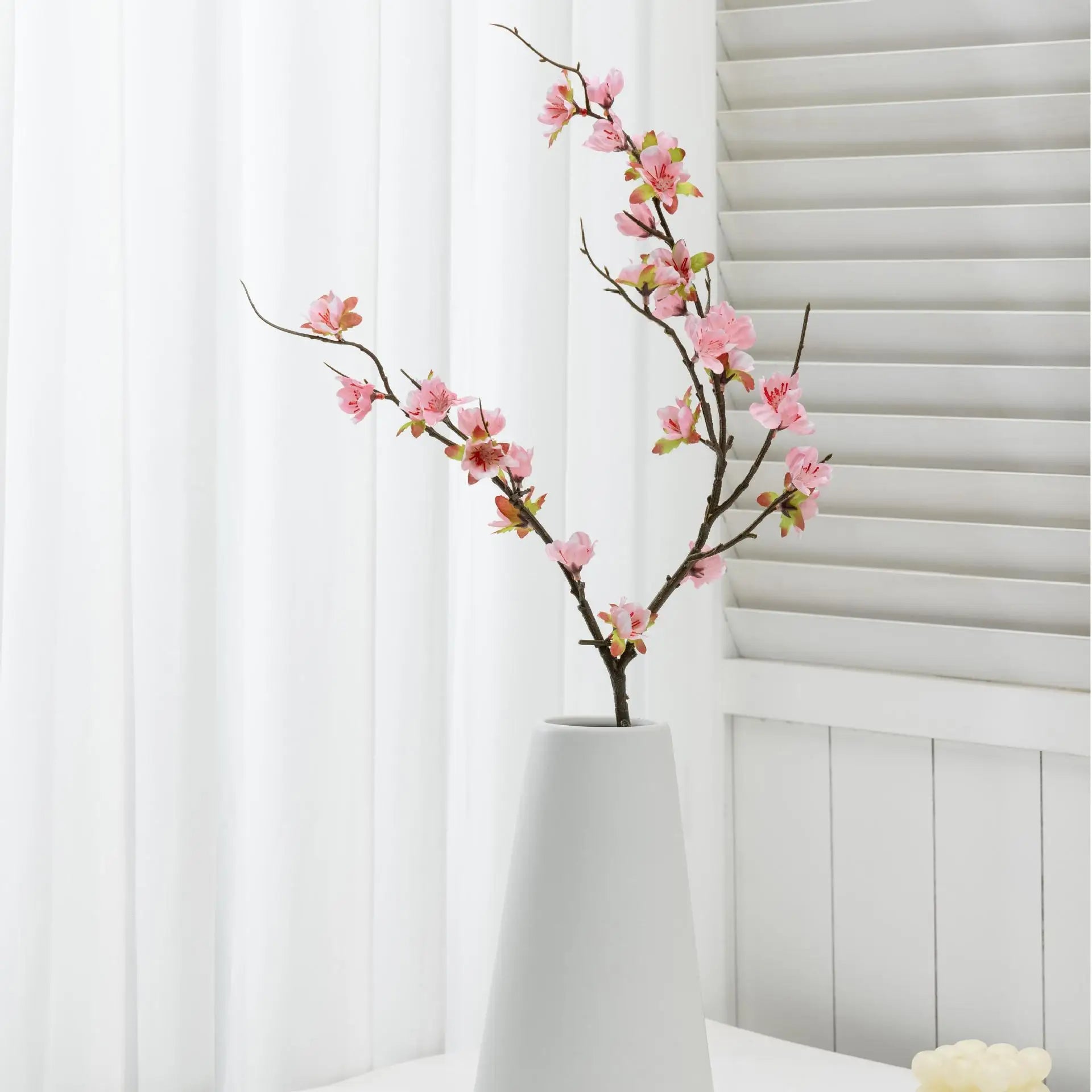 Peach Blossom Floral Branch Stem
