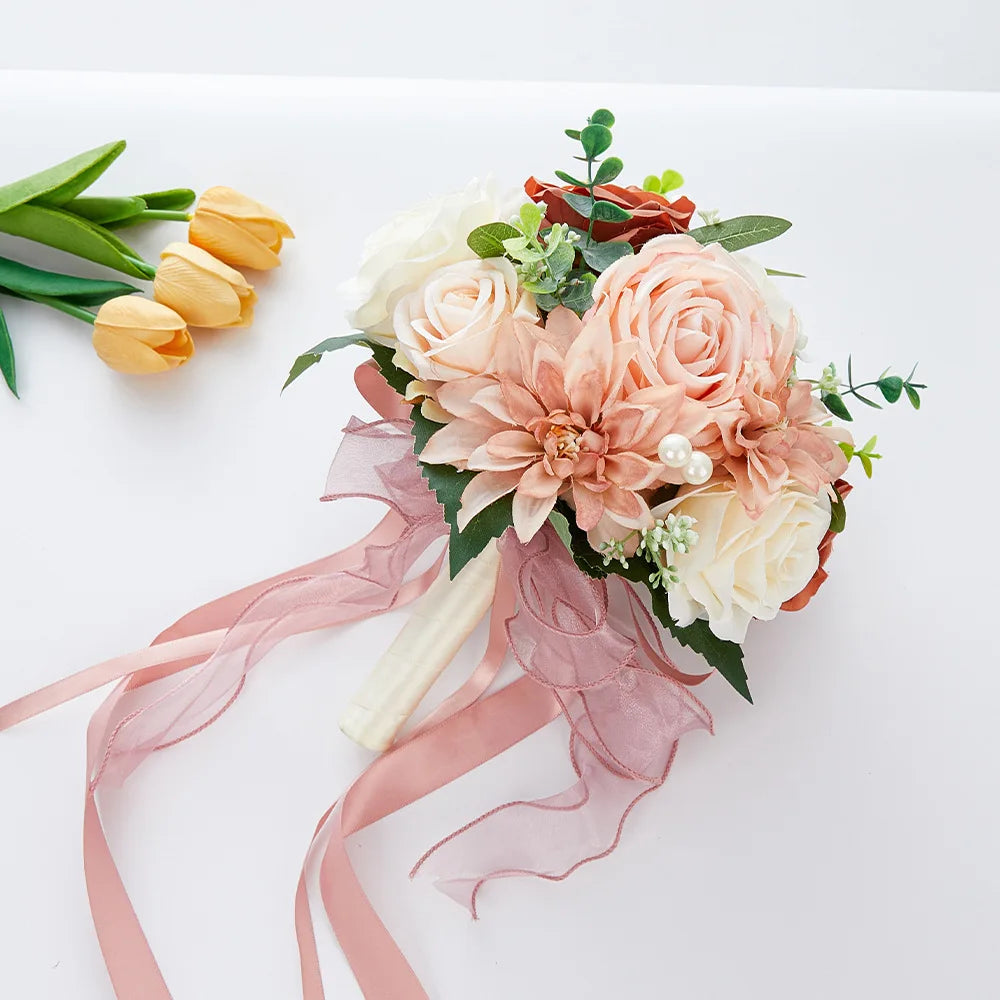 Rustic Cascading Rose Bridal Bouquet