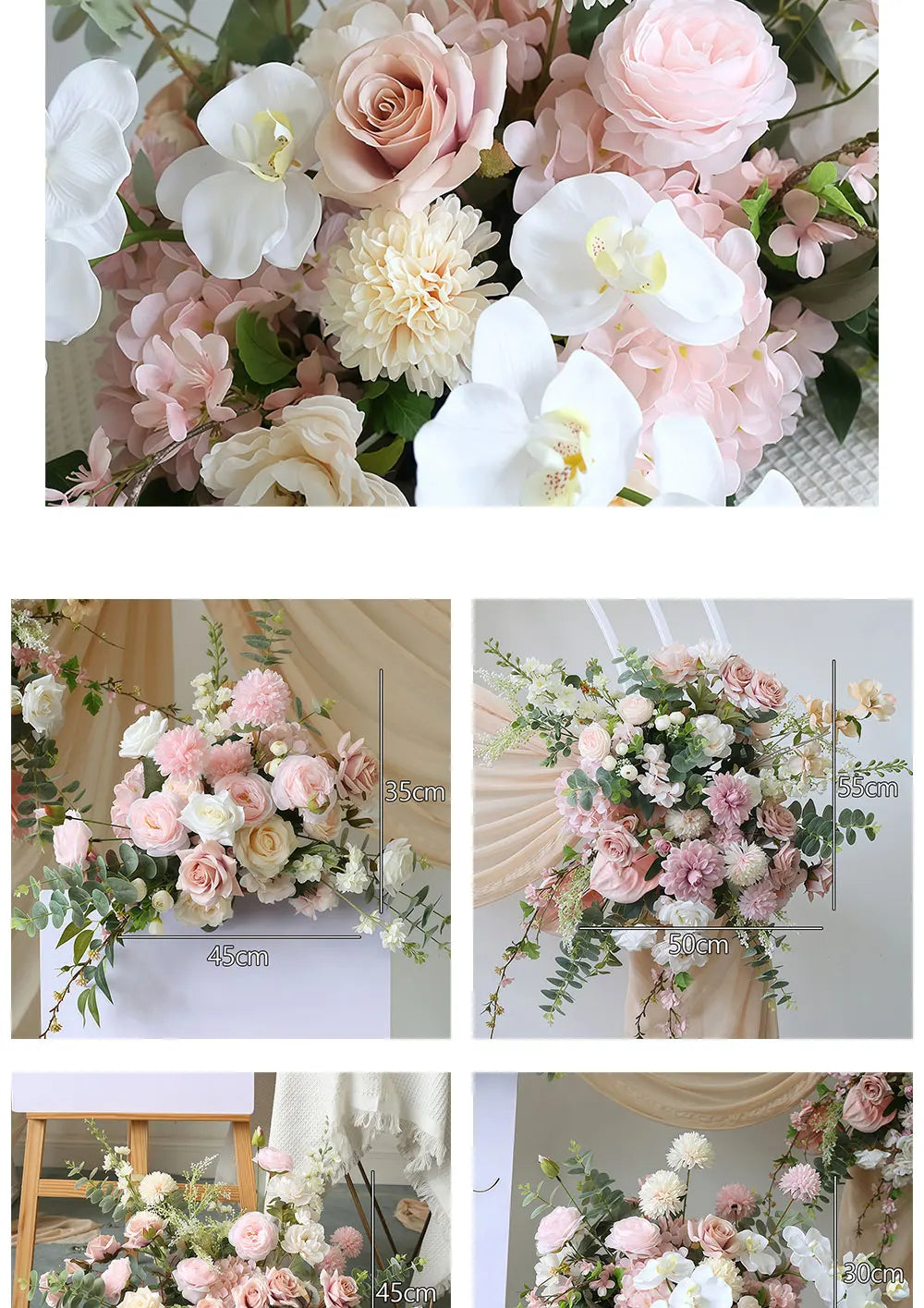 Romantic Pastel Floral Arrangement Set