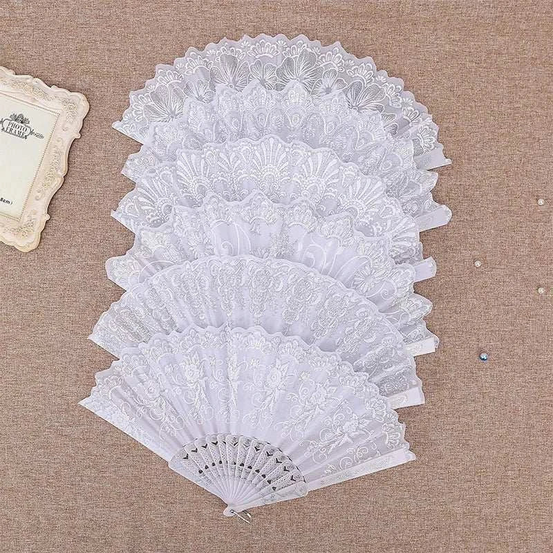 Fashion Wedding White Folding Fan Wedding Cosplay Party Home Decorativ