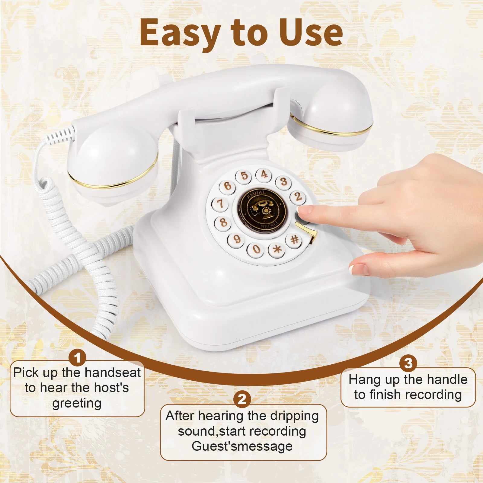 Retro Recording Telephone Guest Book
