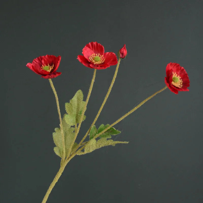 24in Velvet Poppy Artificial Flower
