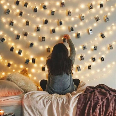 Rustic Wedding Decoration Photo Clip Fairy String Light Birthday Party Decor Kids Gifts Wedding Bride To Be Party Supplies