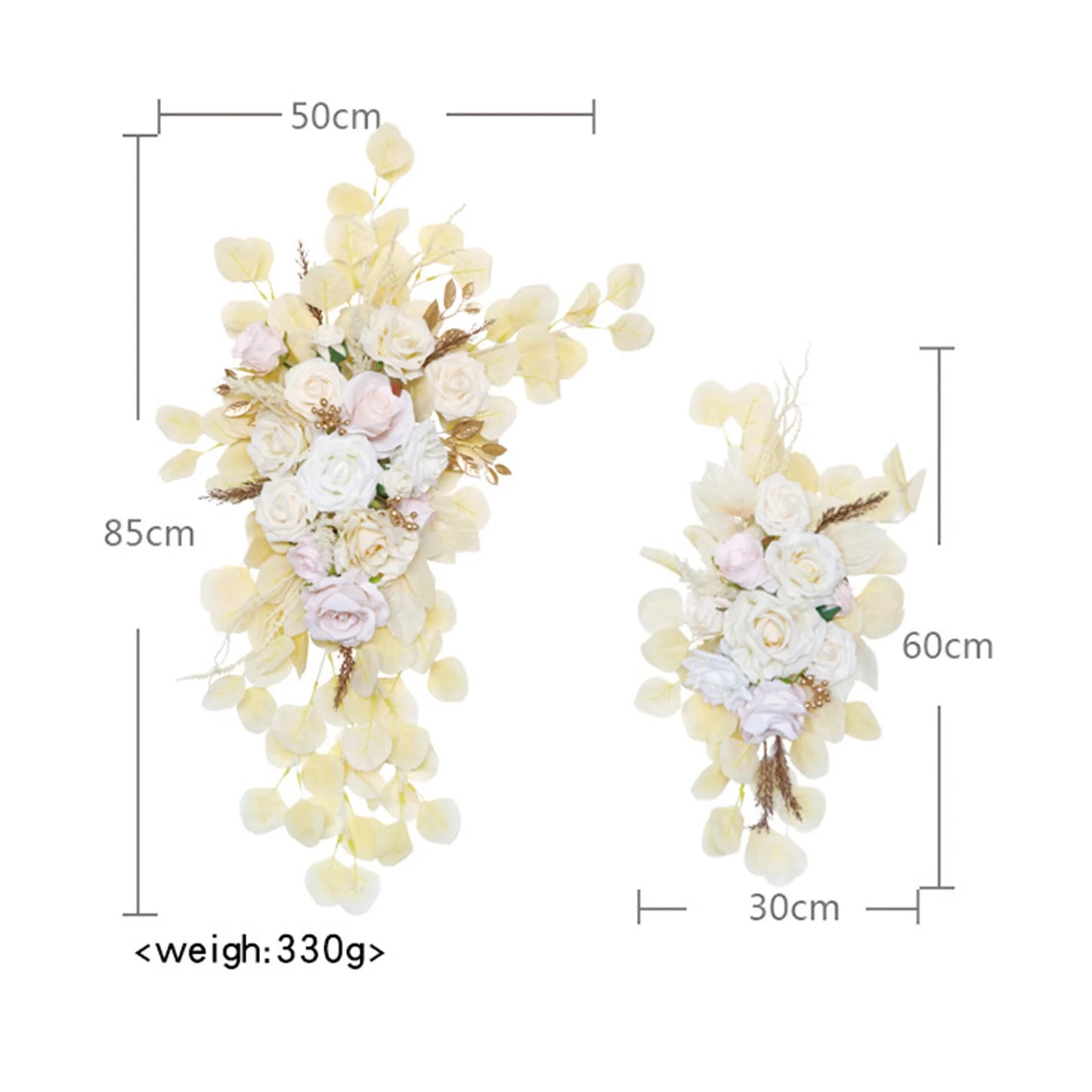 Large 2Pcs Artificial Flower Swag Floral Swag Garland Wedding Arch Flowers Kit for Sign Rustic Artificial Floral Swag Arch Decor