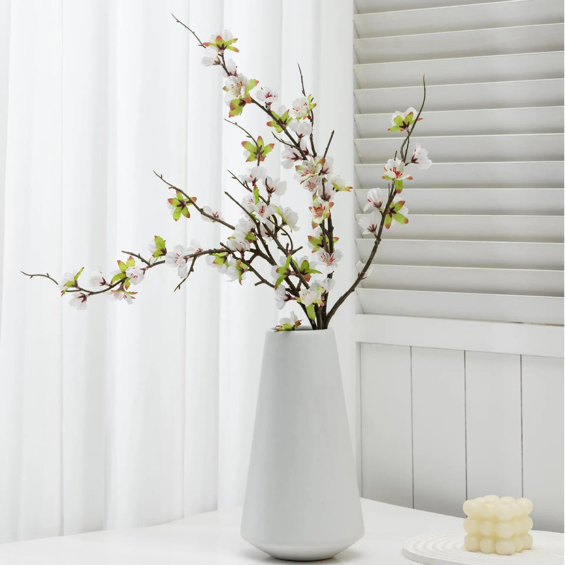 Peach Blossom Floral Branch Stem