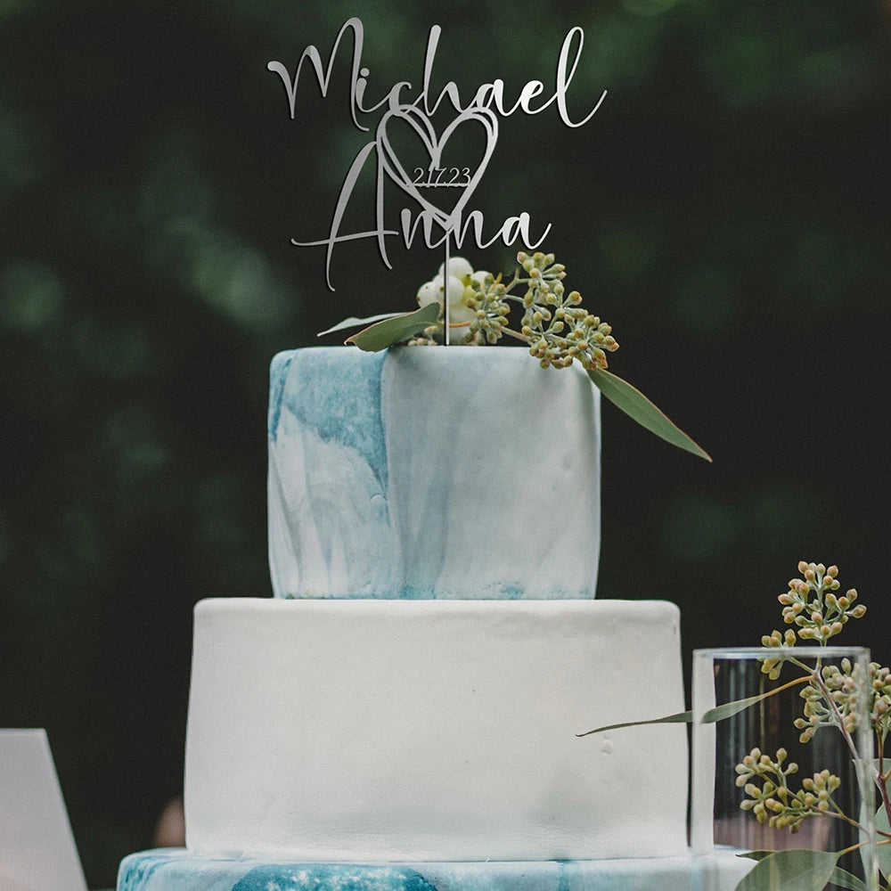 Custom Wedding Cake Topper Acrylic Name Decoration