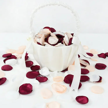 100Pcs Mixed Burgundy Silk Satin Rose Petals for Wedding Party Vanlentines Day Home Table Decorations Marriage Accessories