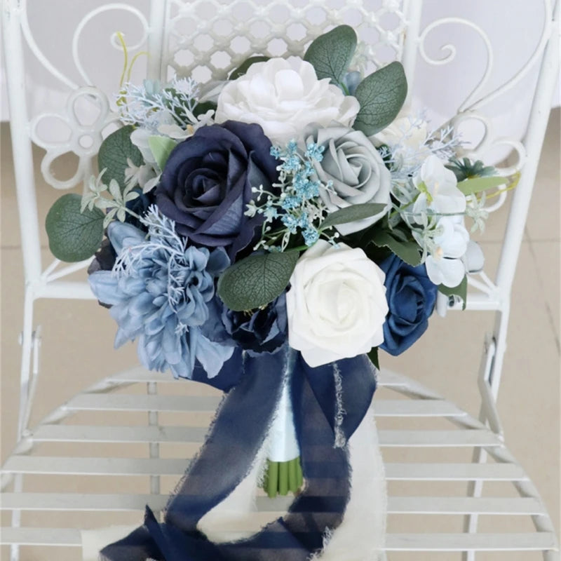 Elegant Silk Rose Bridal Bouquet