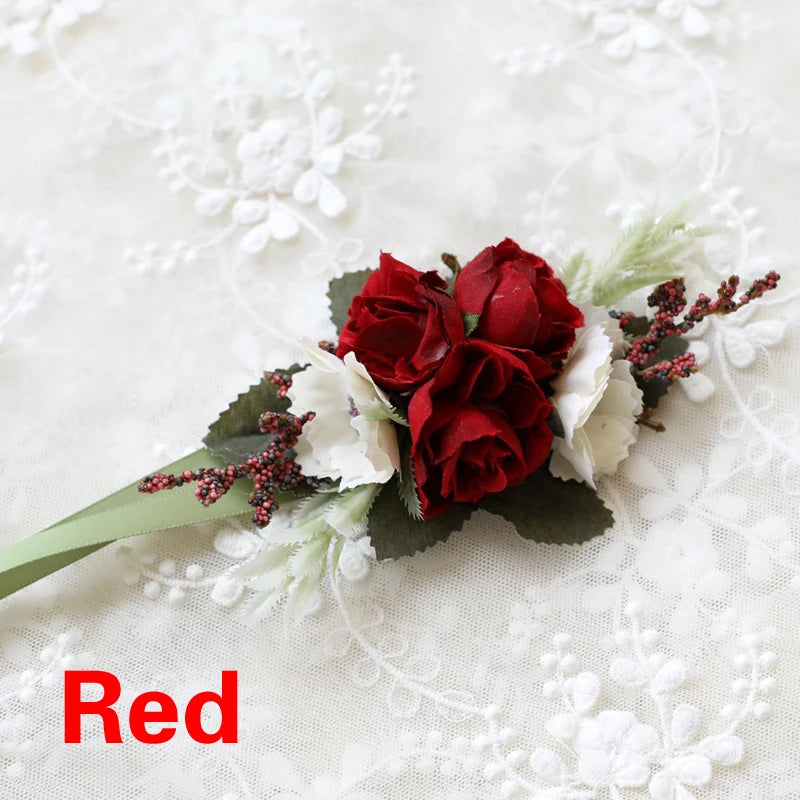 Silk Rose Wedding Boutonniere
