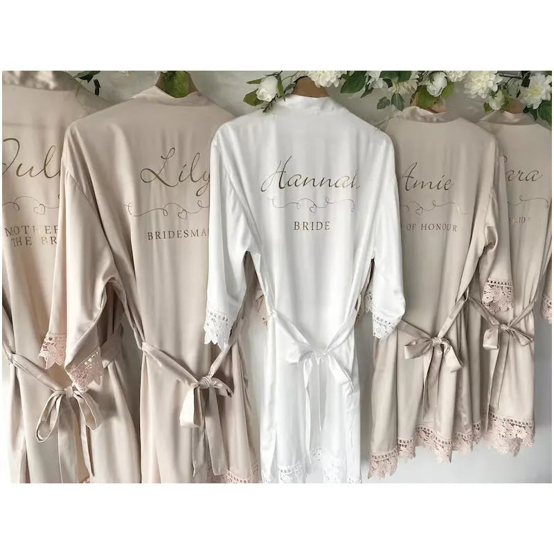 Personalized Vintage Style Robes for Wedding Party