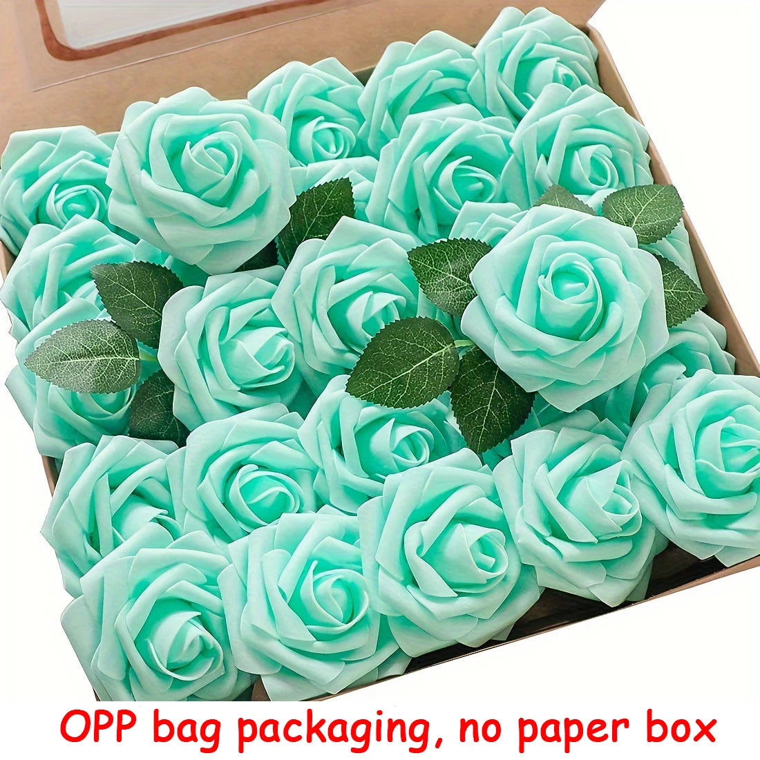 25pcs Artificial Flowers, Fake Flowers Roses W/stem For DIY Wedding Bo