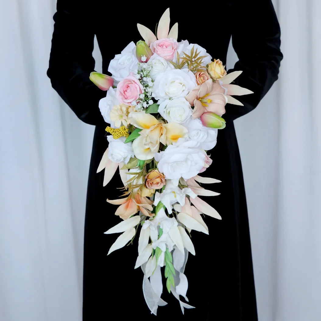 Silk Rose Bridal Flower Bouquet