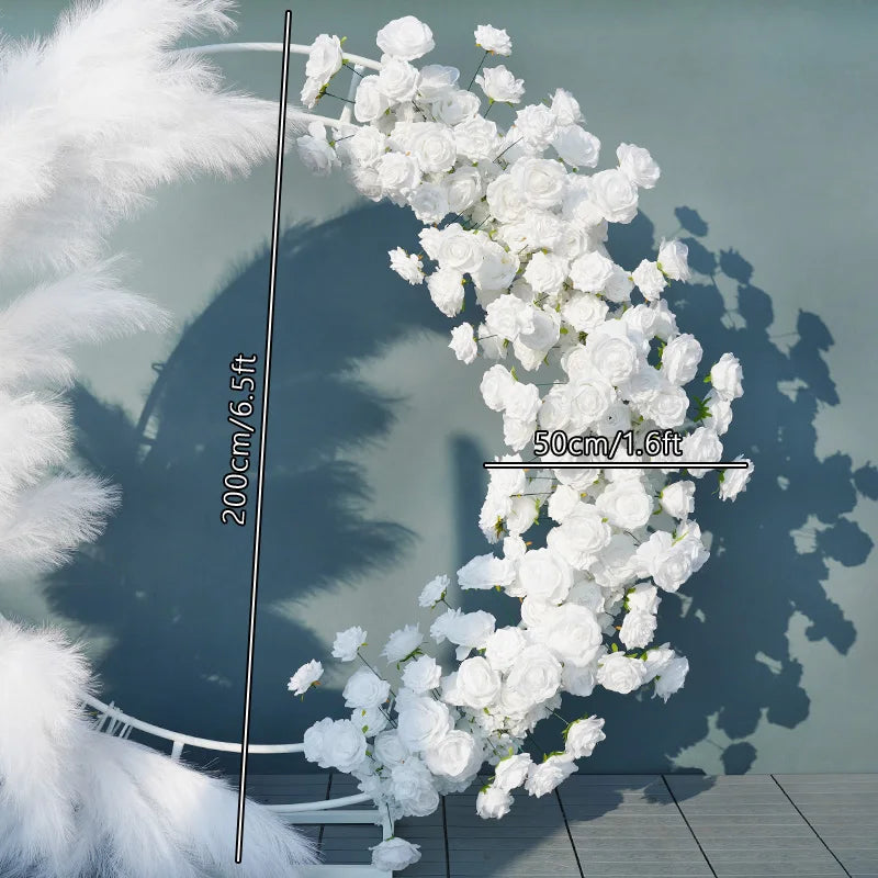 Elegant Pampas Rose Wedding Arch Decoration Piece