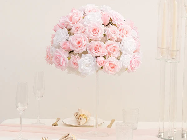 Baby Pink and White Table Flower Centerpieces