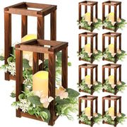 10-Piece Wedding Lantern Set with Candle and Flowers